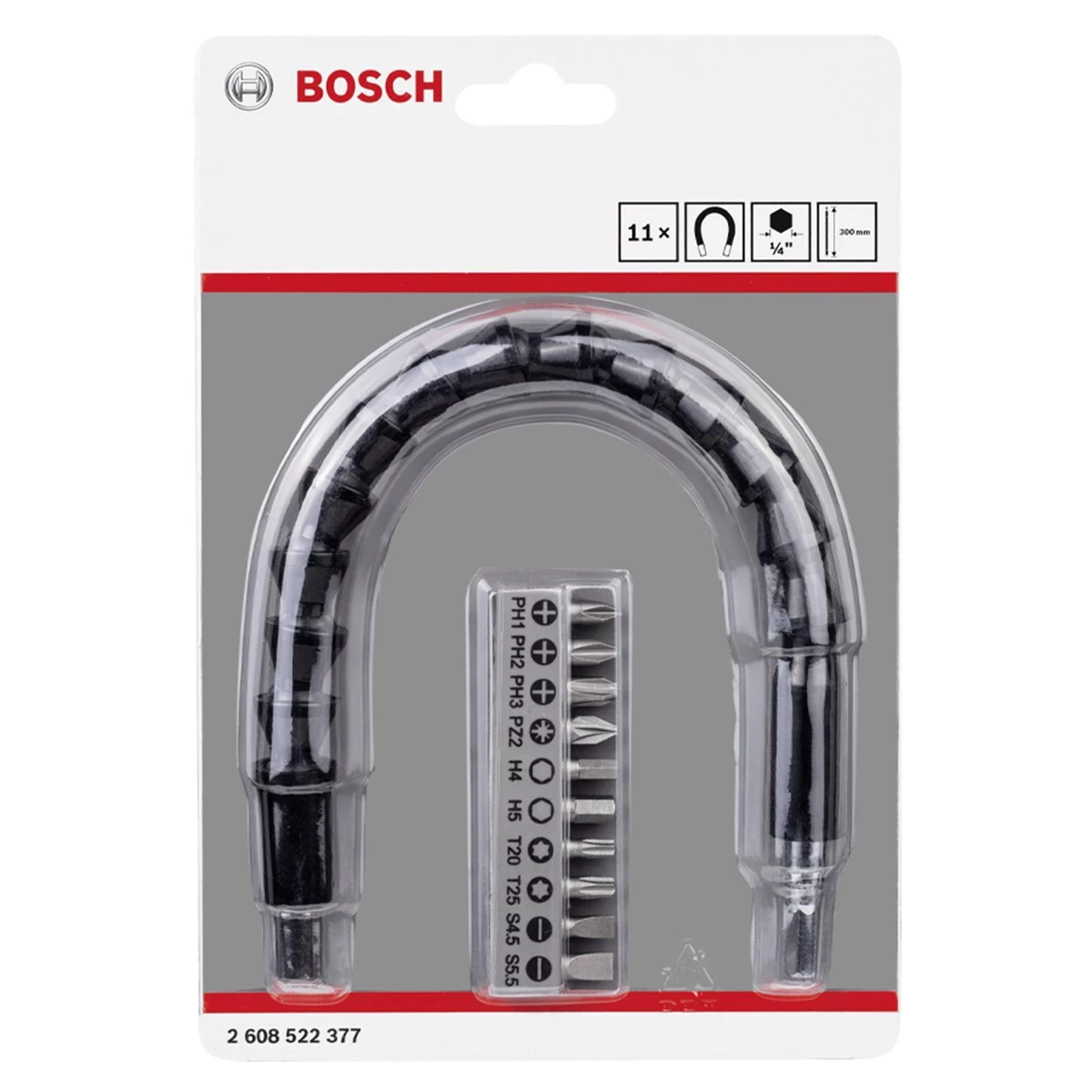Bosch 10 Parça Vidalama+Bükülebilir Uzatma Adaptörü (30Cm)