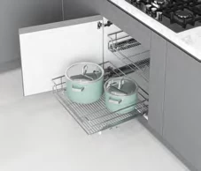 Starax S-2336-C Bağimsiz Çift Açilim Frenli Gizli Rayli Çekmece 580*482*145 Krom 60 Cm