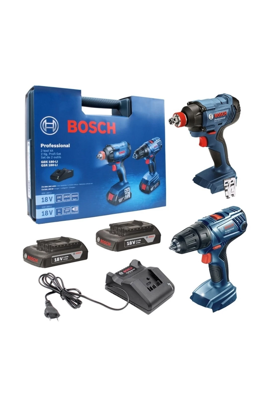 Bosch Gsr 180 Li+Gdx 180-Li (2*1,5 Ah) 2 Li Set