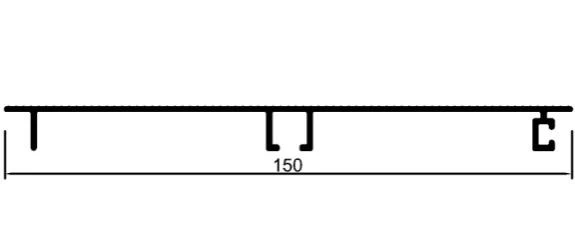 Md-1059 Alüminyum Baza 15 Cm Eloksal Çizgili 3 Mt
