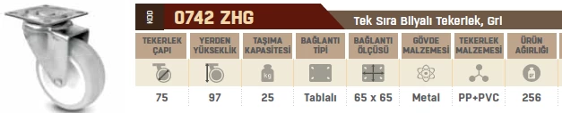 Burak Teker 0742 Zhg 075 Tablali Tek Sira Grİ Beyaz Tekerlek