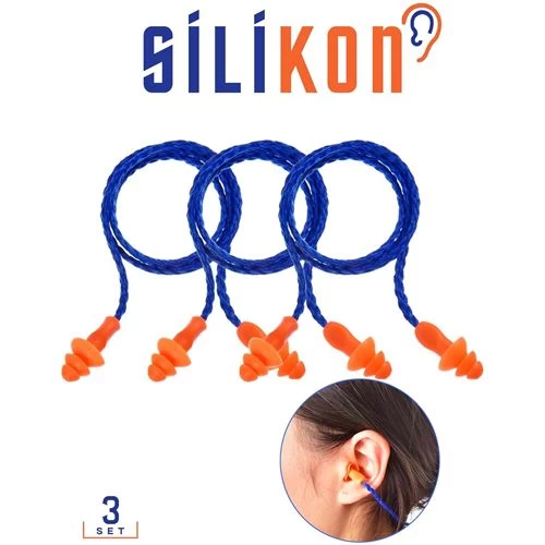Modacar Silikon Kulak Tıkacı İpli 3 Adet Howard Design