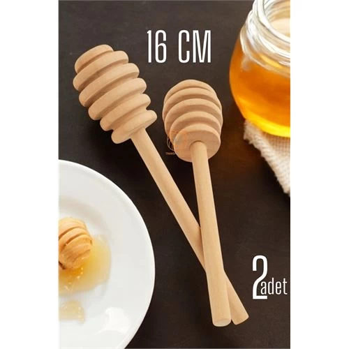 Modacar Bal Kaşığı Ahşap Uzun 16 Cm Bal Damlatıcı Kaşık 2 Adet 