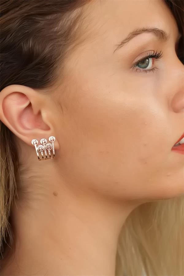 Rose Renk Ağaçlı Bayan Küpe