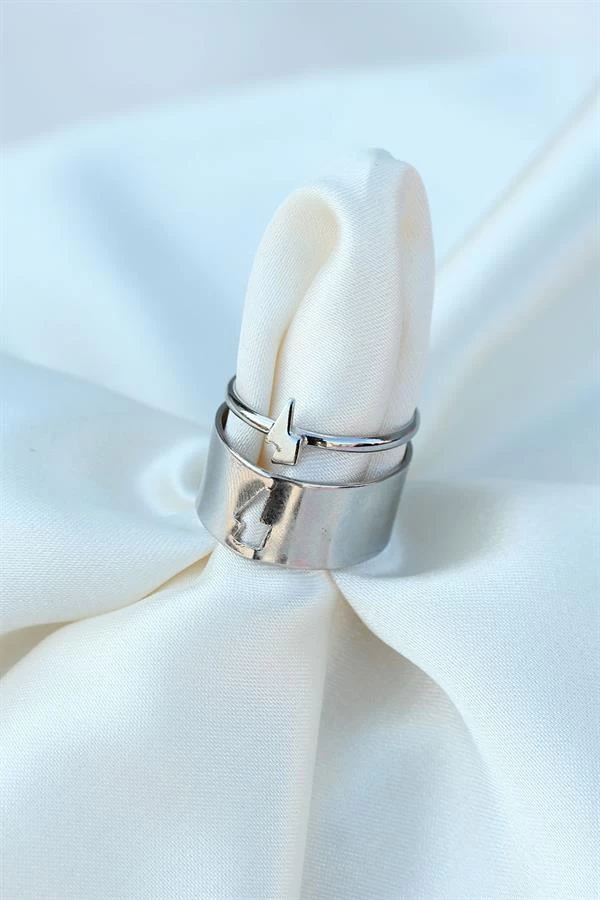 Ayarlamalı Şimşek Model Çift Yüzüğü