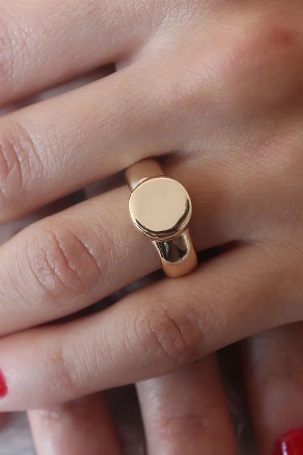 Gold Renk Daire Model Kadın Yüzük