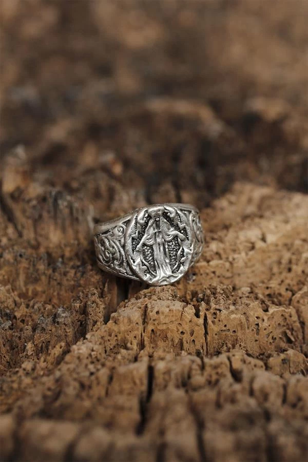 Ayarlanabilir Keçi Kafası Tasarımlı Erkek Yüzük