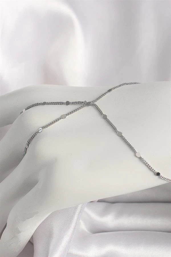 Pirinç Gümüş Renk Pul Detaylı Kadın Şahmeran