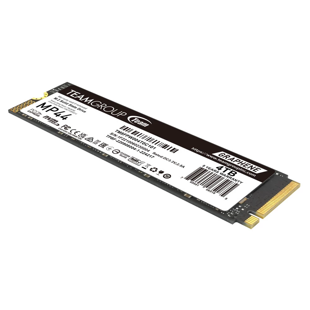 Team Mp44 4tb 7400/6900mb/s Gen4x4 Nvme M.2 Ssd (tm8fpw004t0c101)