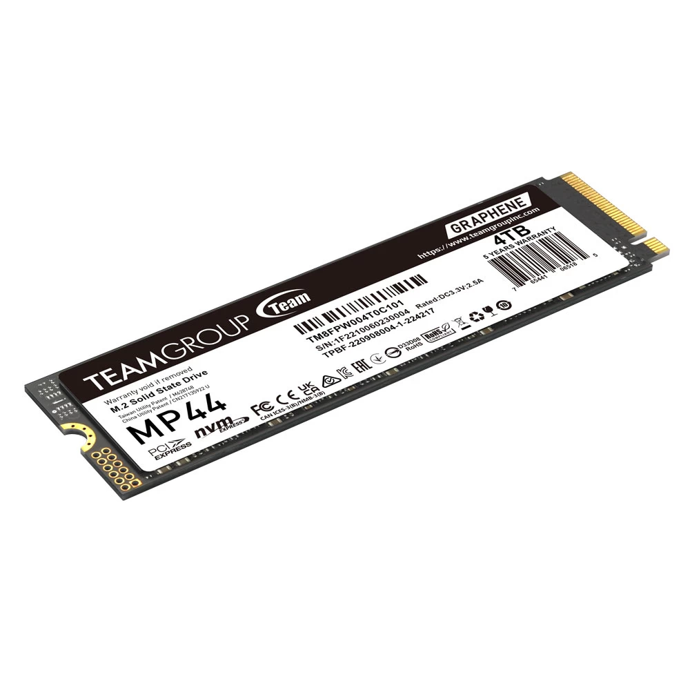 Team Mp44 4tb 7400/6900mb/s Gen4x4 Nvme M.2 Ssd (tm8fpw004t0c101)