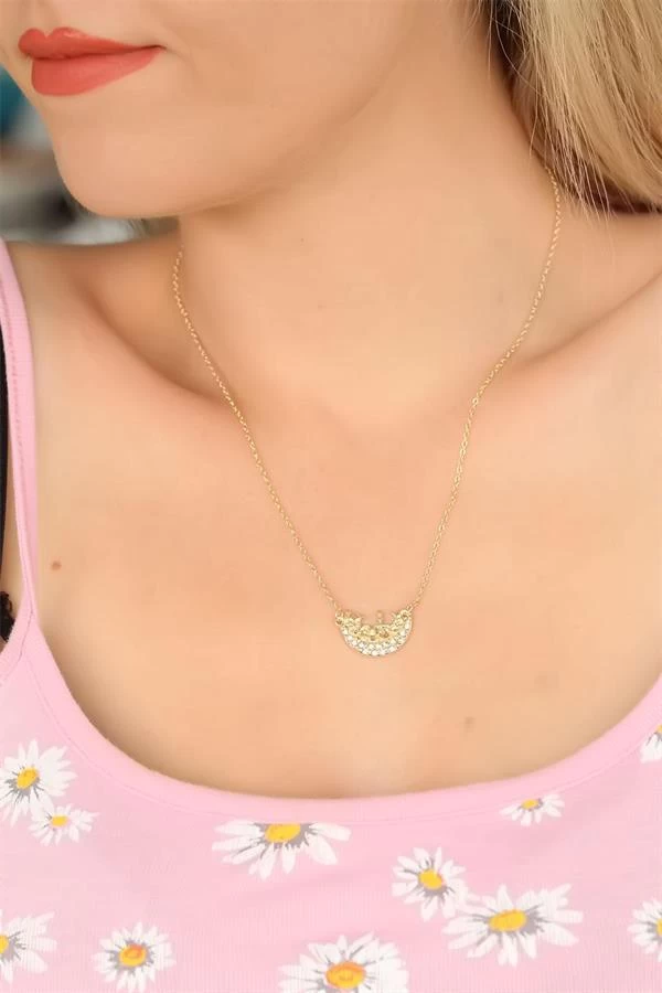 Zirkon Taşlı Bayan Kolye