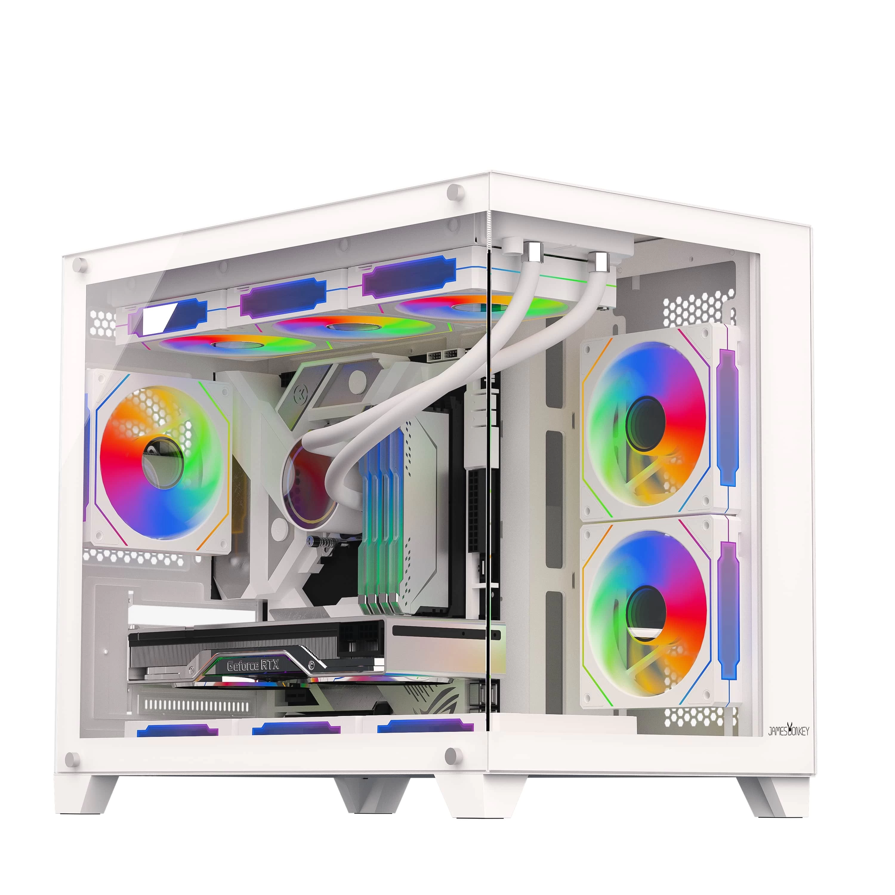 James Donkey Stark S700 3xargb Temperli Cam Matx Beyaz Gaming (oyuncu) Kasa