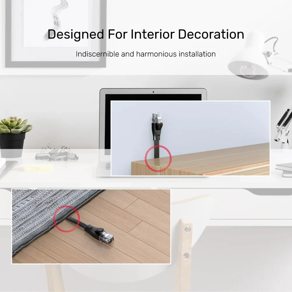 Unitek Cat6 Patch Kablo 10mt Flat 1gbps, Sİyah (c1813gbk)