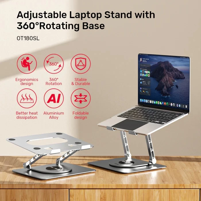 Unitek 360 Derece DÖner Metal Notebook Standi 10-16” (ot180sl01)