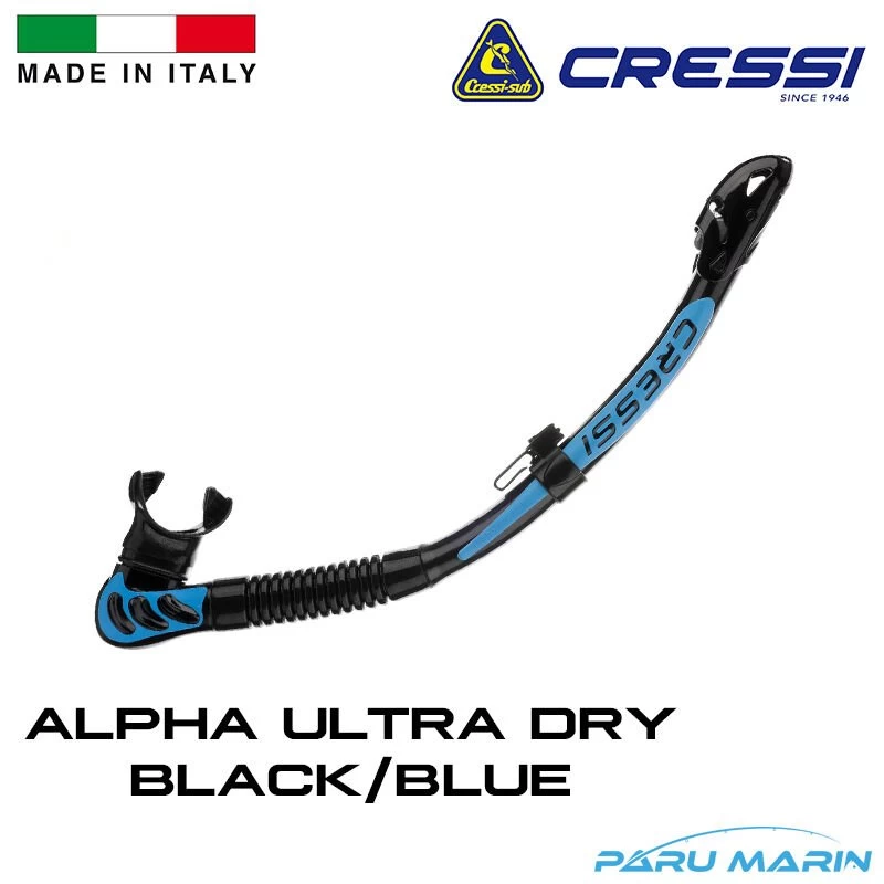 Cressi Alpha Ultra Dry Şnorkel Black / Blue