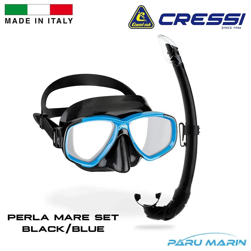 Cressi Perla Mare Maske Ve Şnorkel Set Siyah / Mavi