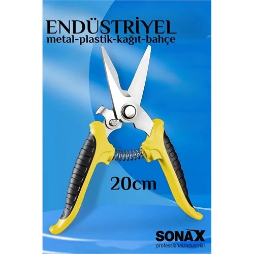 Modacar Çok Amaçlı Endüstriyel Makas Teneke Makası - Paslanmaz Çelik Düz Kesimli Yardımcı Makas 20 Cm