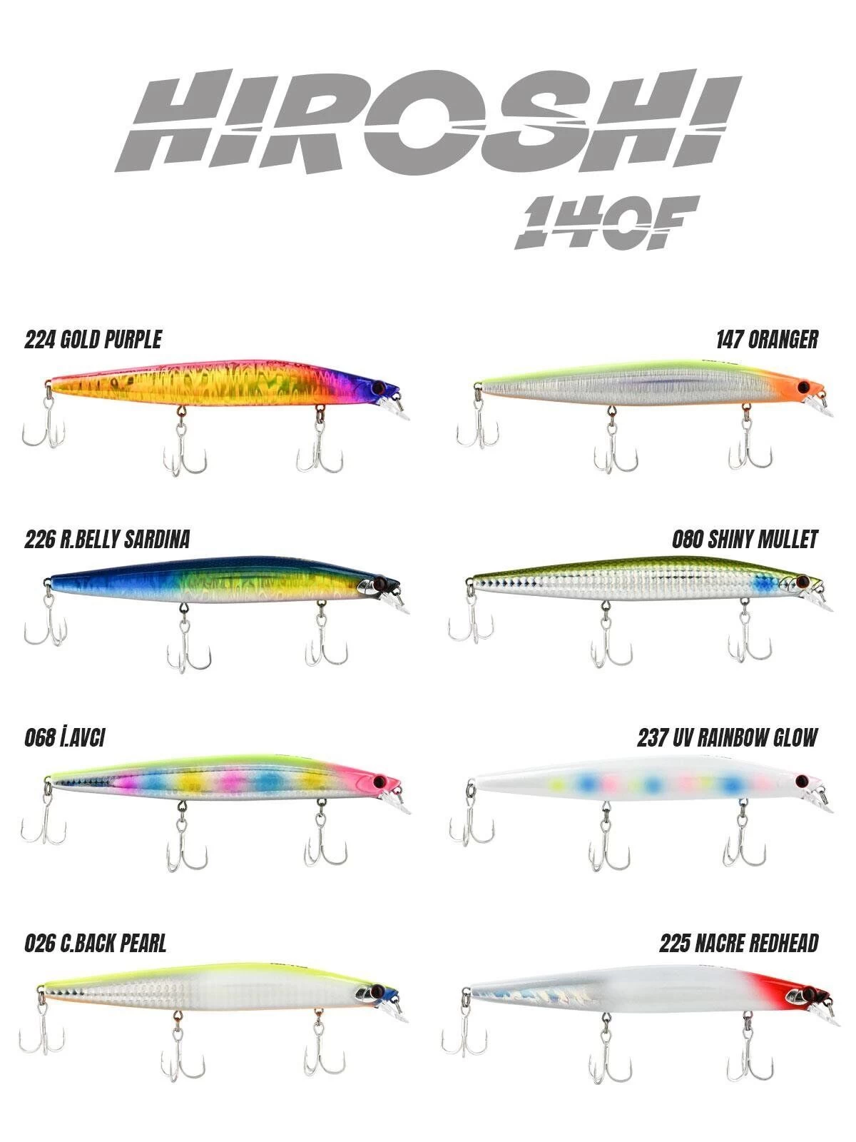 Fujin Hiroshi 140f 140mm 23gr Maket Balık 237 Uv Rainbow Glow