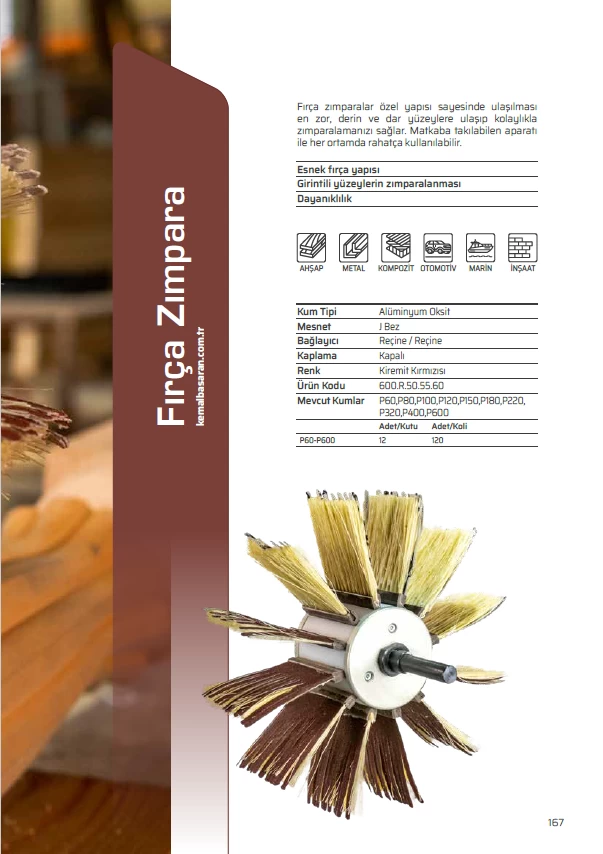 Kb Polarİs FirÇa Zimpara 50*55*60 Mm 80 Kum