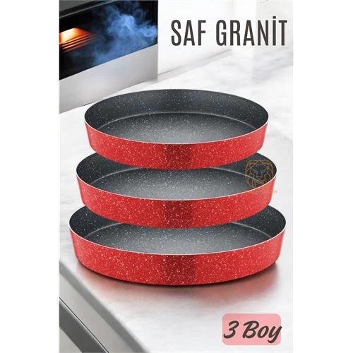 Modacar Granit Fırın Tepsisi 3 Lü Set Börek Tepsisi