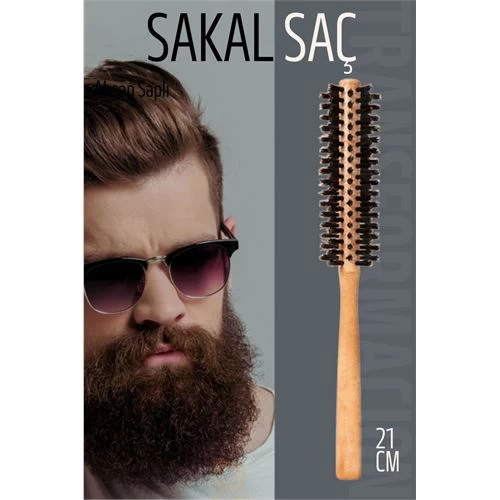 Modacar Sakal Fırçası Saç Fırçası Ve Fön Fırçası Ahşap Saplı