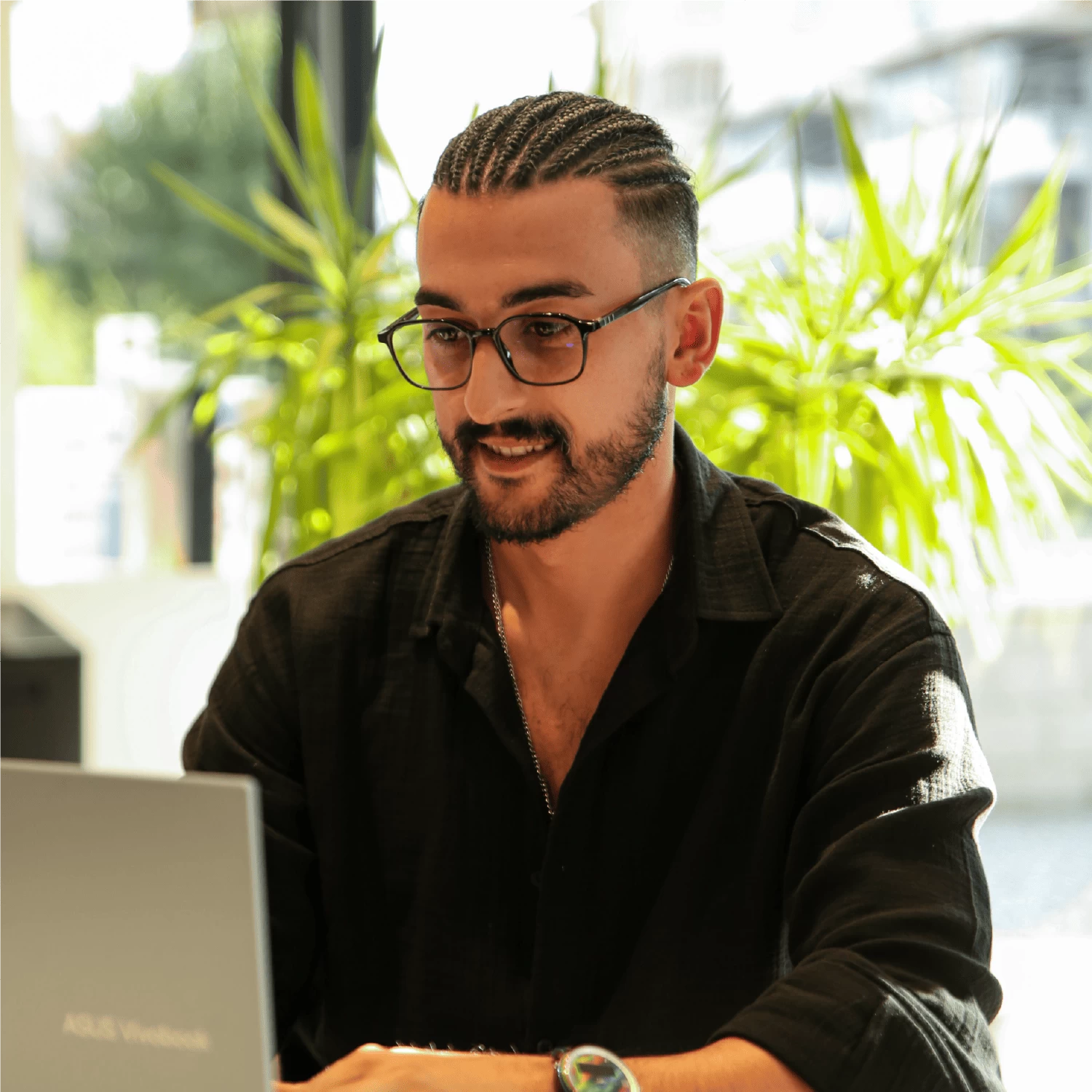 Toa 8311 C25 51 Unisex Kare Siyah Kemik  Mavi Işık Korumalı