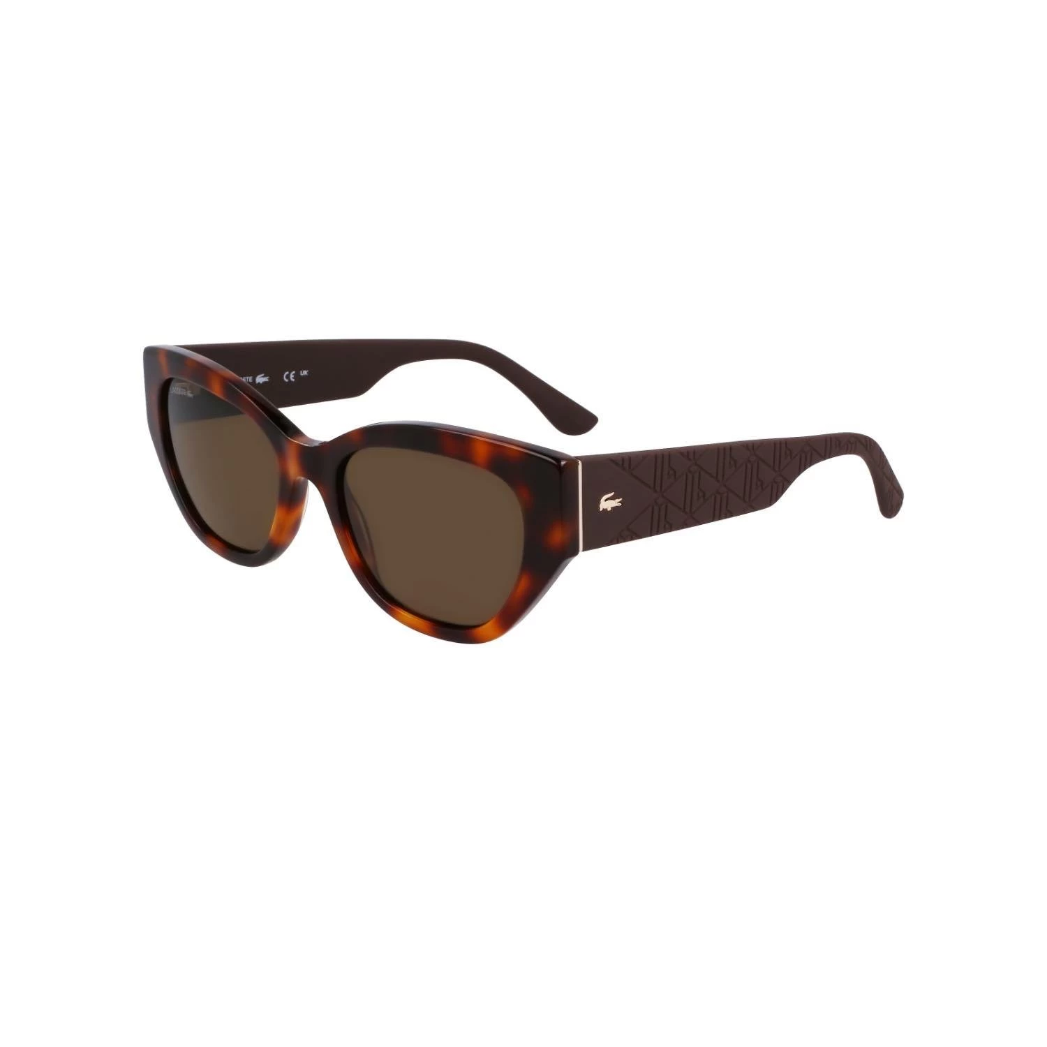 Lacoste L6047s 214 54 Kadın Geometrik Kırçıllı Kahverengi Kemik Güneş Gözlüğü