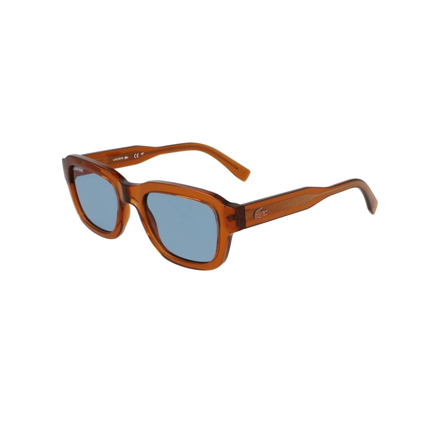 Lacoste L6048s 210 51 Unisex Kare Şeffaf Kahverengi Kemik Güneş Gözlüğü