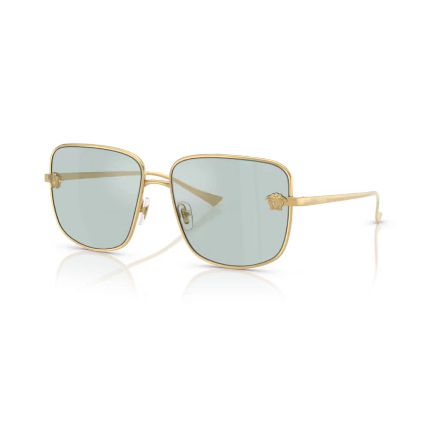 Versace Ve 2282 10029c 59 Aynalı Unisex Kare Gold Metal Güneş Gözlüğü