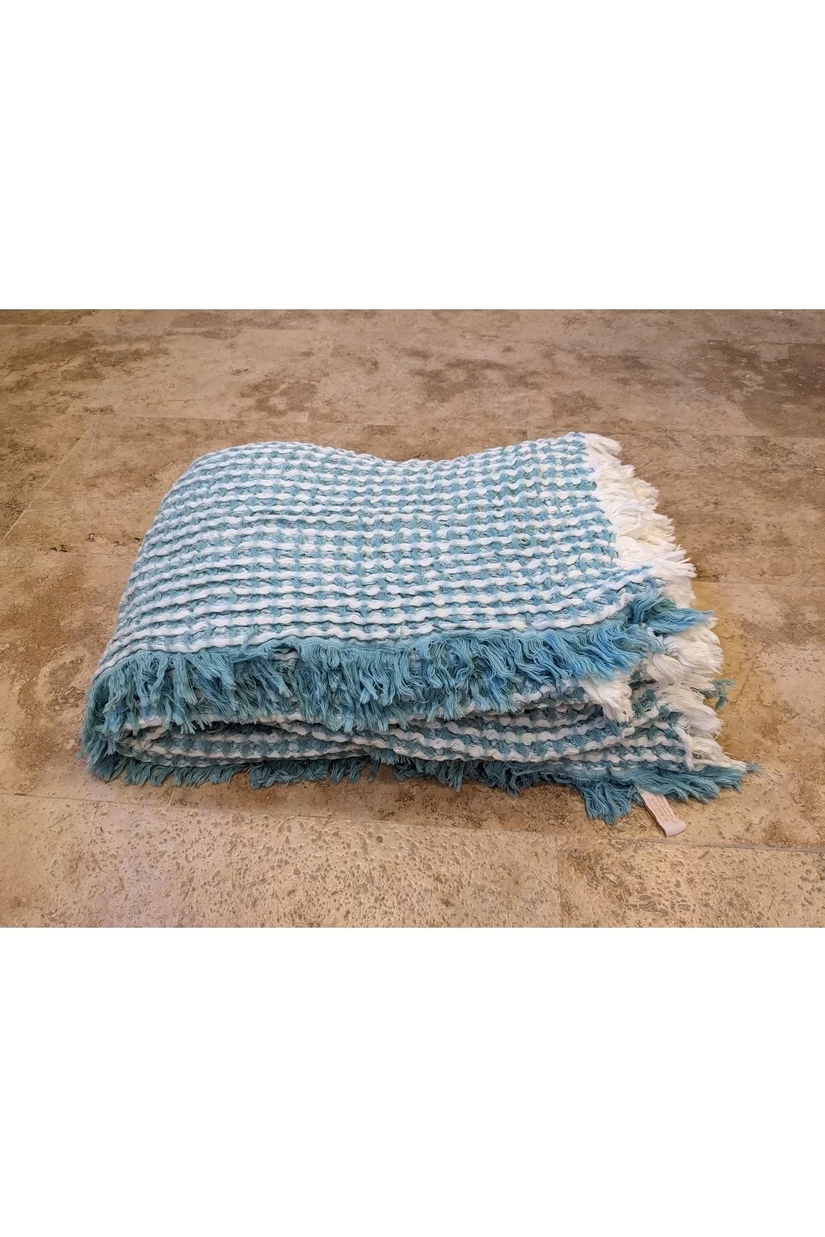 Kalın Waffle Pike Su Yeşili-beyaz