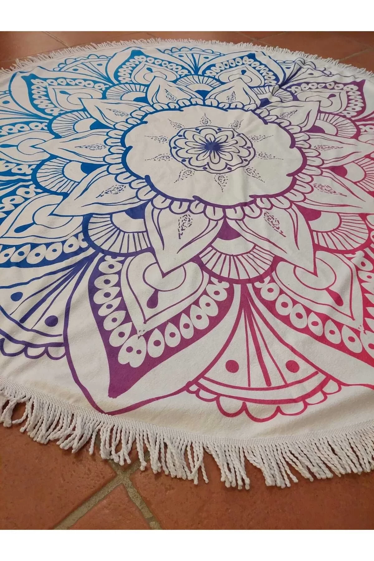 Yuvarlak Plaj Havlusu Mandala 150cm