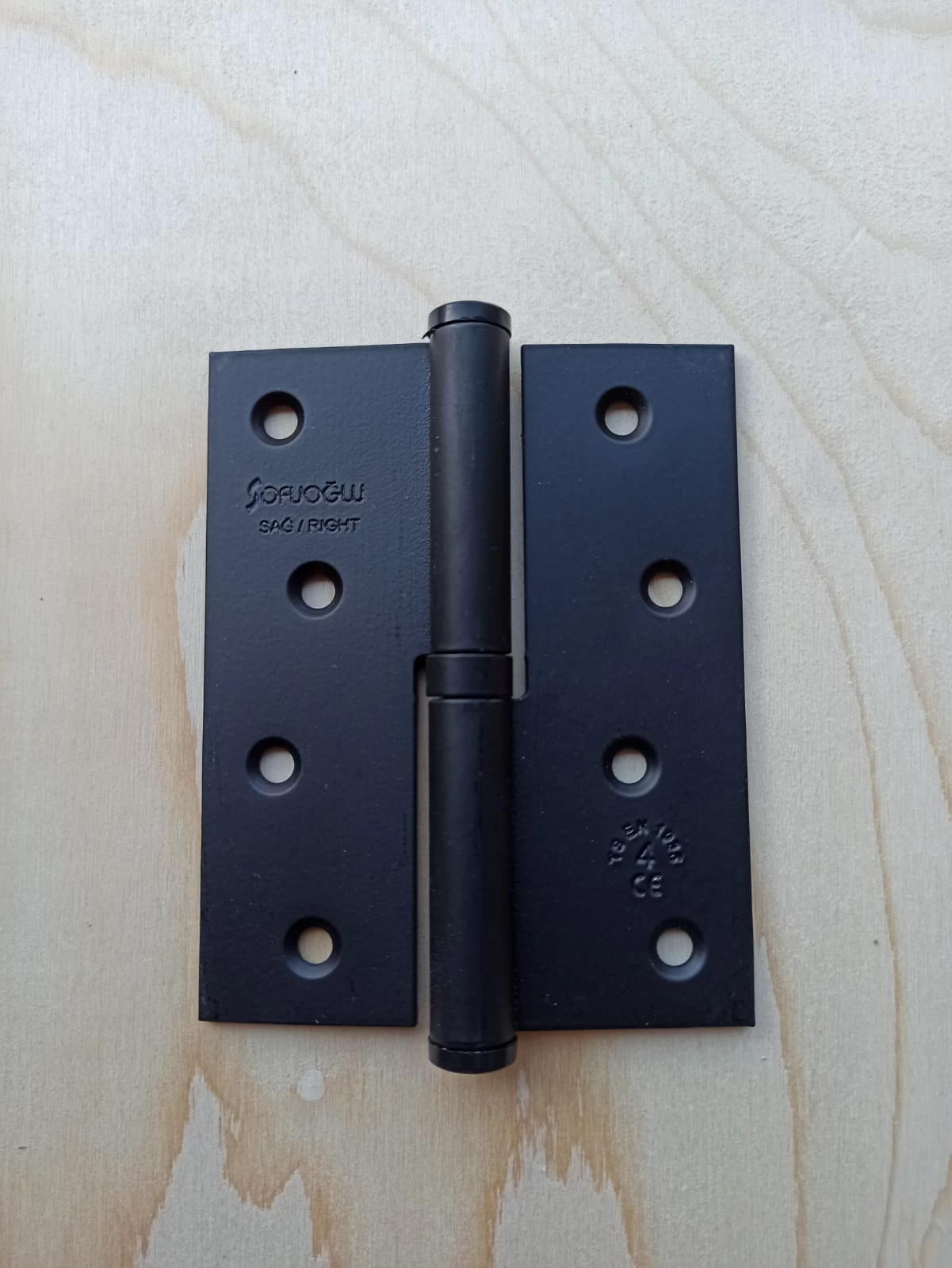 Sofuoğlu Çelik Okka 10 Cm Sağ Mat Siyah Menteşe