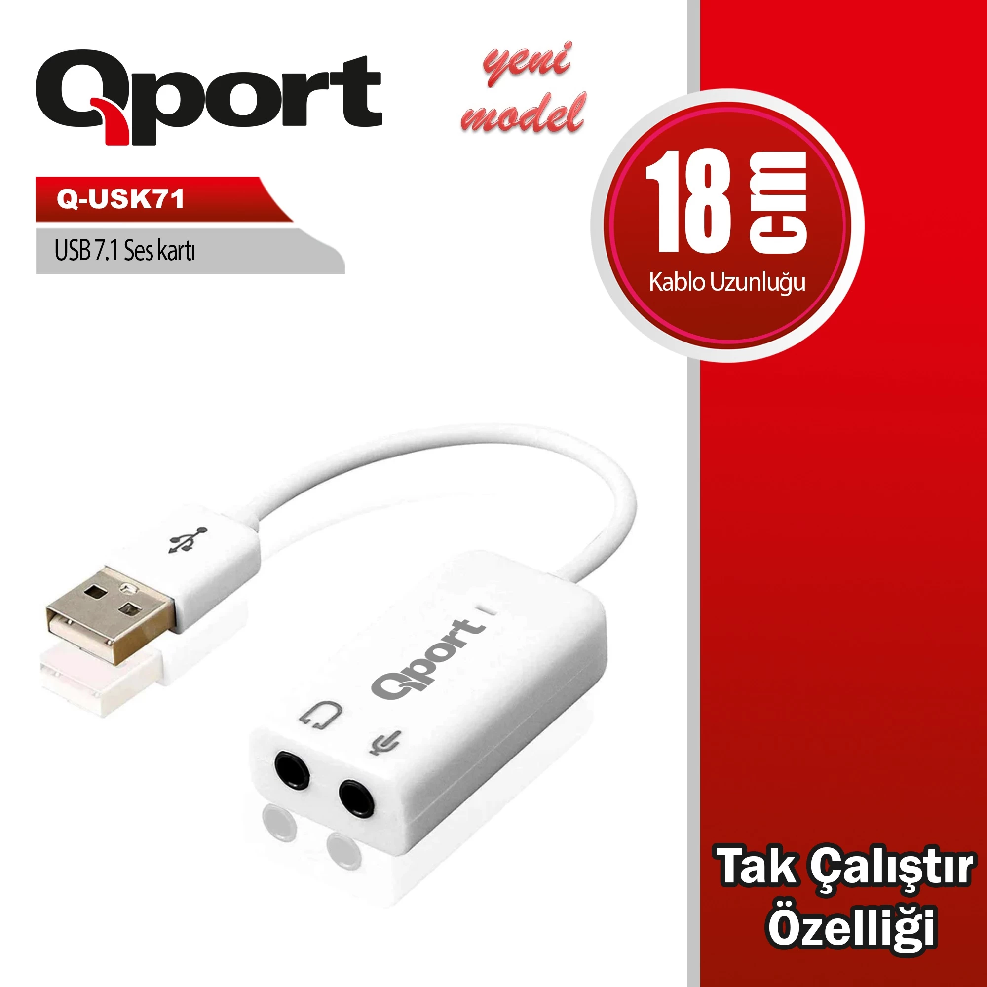 Qport Q-usk71 Usb To 7.1 Ses Karti
