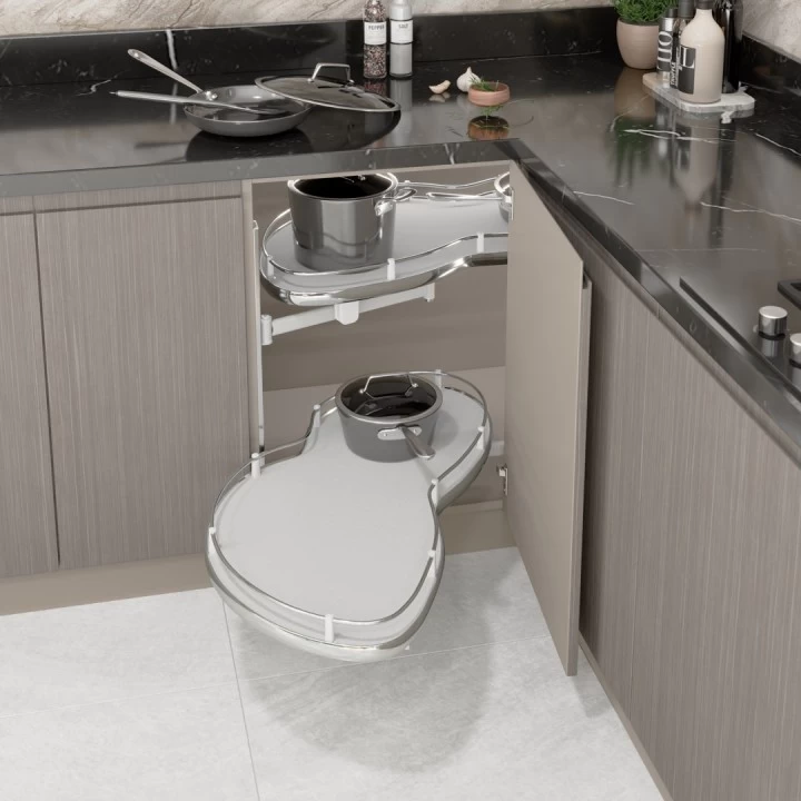 Starax S-3013-C Döner Tablali Körköşe Mekanizmasi Sol 850*475*600 Krom 45 Cm