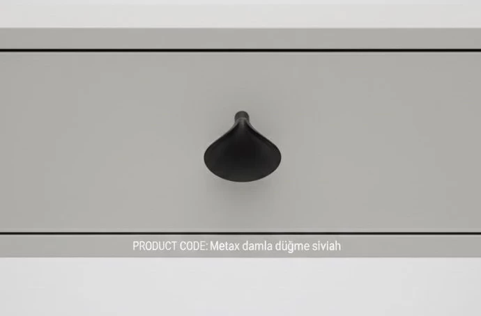 Metax Damla Düğme Mat Siyah (D625-05)