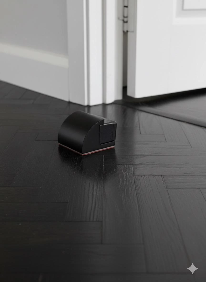 Özen Alüminyum Oval Kapi Tamponu Yapiştirmali Mat Siyah