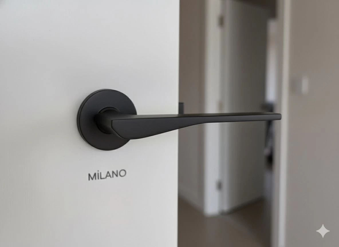 YÜksel Mİlano İtalyan Kare Rozet Sİyah Wc Kapi Kolu