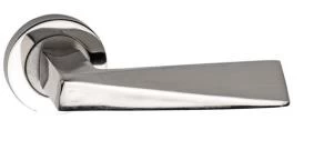 Pİramİt Yuvarlak Rozetlİ Nİkel Saten Oda Kapi Kolu