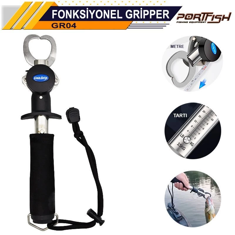 Portfish Gripper 23cm , Mezuralı Ve Tartılı