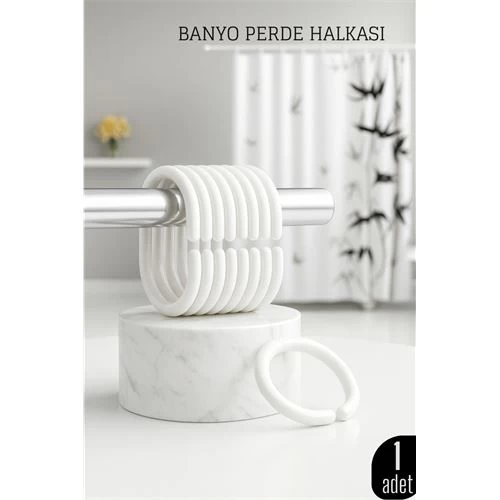 Banyo Perde Halkası   Dayanıklı, Kolay Takılan, Şık Tasarım 