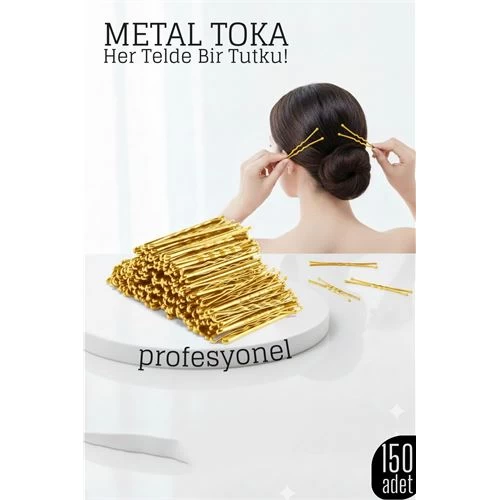 150’li Gold Metal Tel Toka Seti – Profesyonel Saç Şekillendirme İçin 
