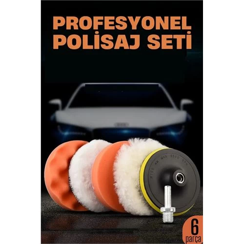 Oto Pasta Cila Polisaj Seti 115 Mm Taban 6 Parça 