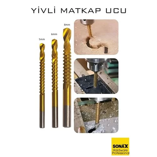 Yivli Matkap Ucu Hss Spiral Yivli Kademeli Matkap Ucu Metal Ahşap Plastik 5-8 Mm 
