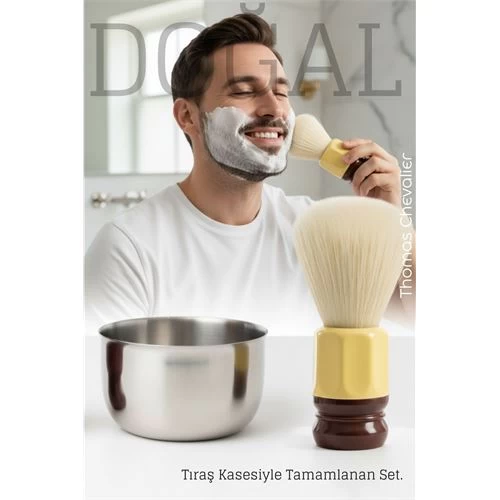 Premium Tıraş Fırçası  - %100 Domuz Kılı  - Yoğun Köpük, Pürüzsüz Tıraş 