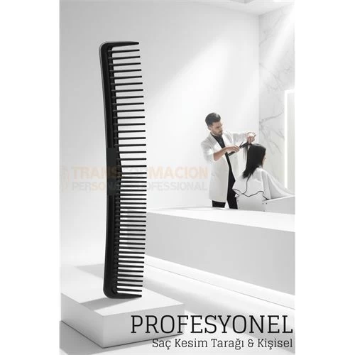 Kuaför Saç Kesim Tarağı - Profesyonel Eğimli Tasarım Berber Kesim Tarağı 