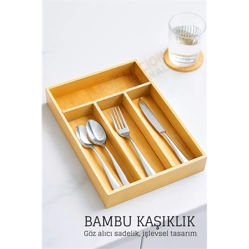 Bambu Çekmece İçi Kaşıklık Organizer 