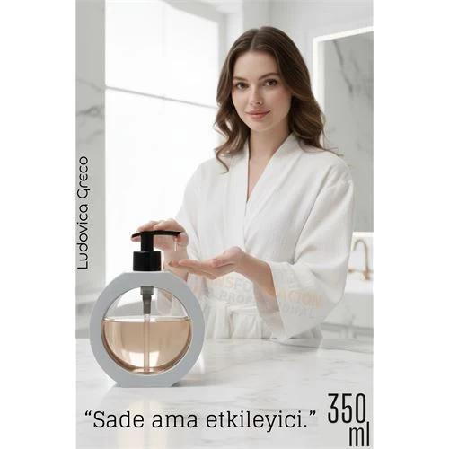 Sıvı Sabunluk – Kırık Beyaz Renk, 350 Ml,  Modern Tasarım 
