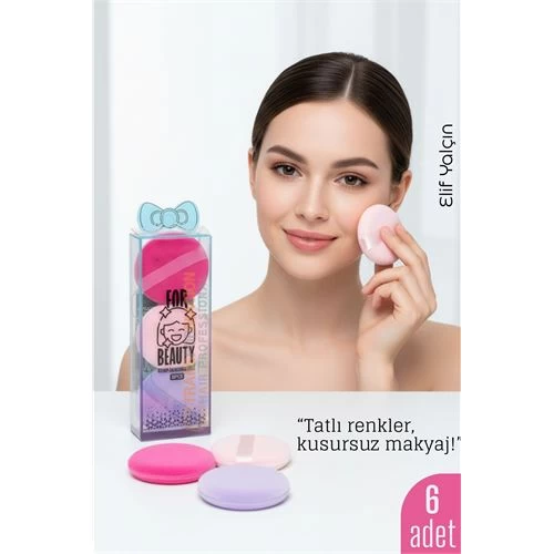 6'lı Makyaj Süngeri Seti – Yumuşak Dokulu, Latex-free, Pürüzsüz Uygulama İçin İdeal 