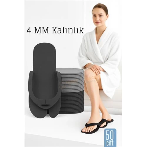 4 Mm Kalın Tek Kullanımlık Spa Otel  Pedikür Terliği  50 Çift 