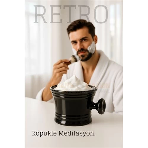 Retro Tıraş Tası Siyah 